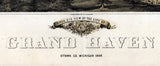 1868 Panoramic Map of Grand Haven Ottawa County Michigan