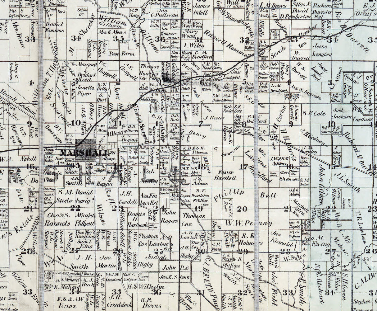 1871 Map of Saline County Missouri
