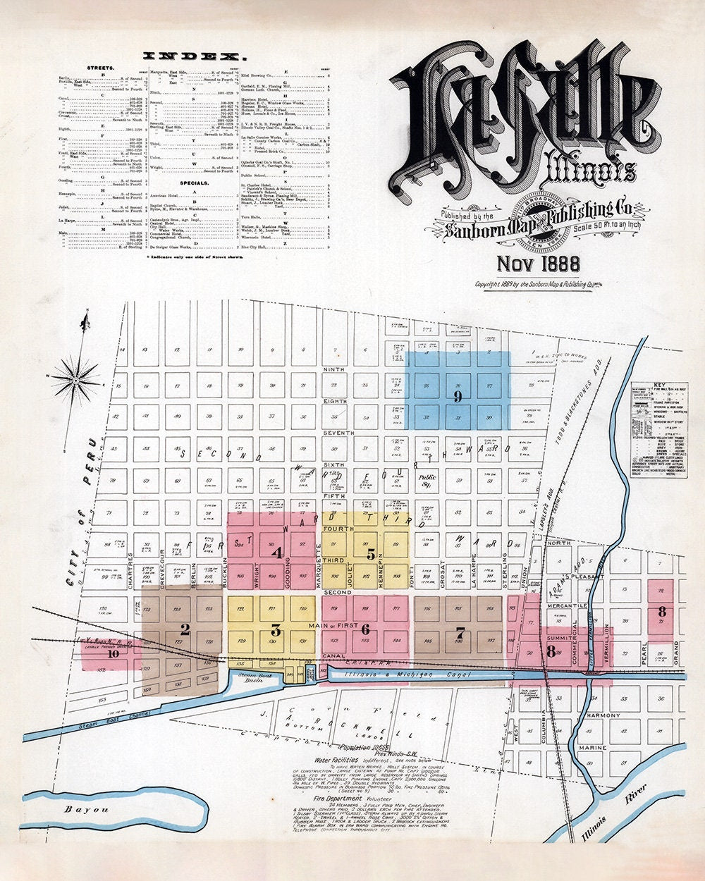 1888 Map of La Salle Illinois