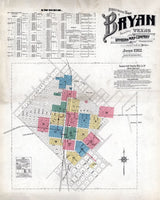 1912 Map of Bryan Brazos County Texas