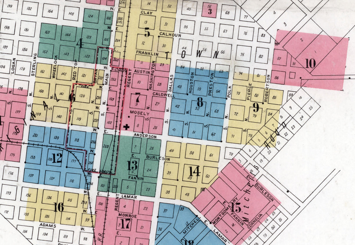 1912 Map of Bryan Brazos County Texas