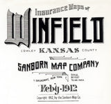 1912 Map of Winfield Cowley County Kansas