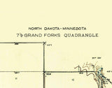 1934 Topo Map of Grand Forks North Dakota Quadrangle