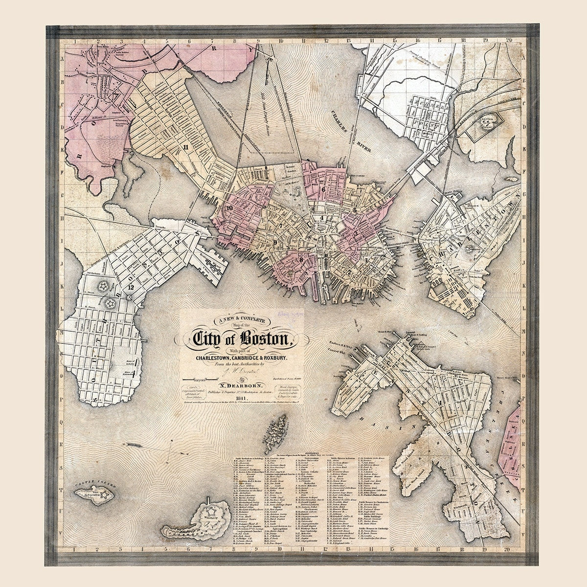 1841 Map of Boston Massachusetts