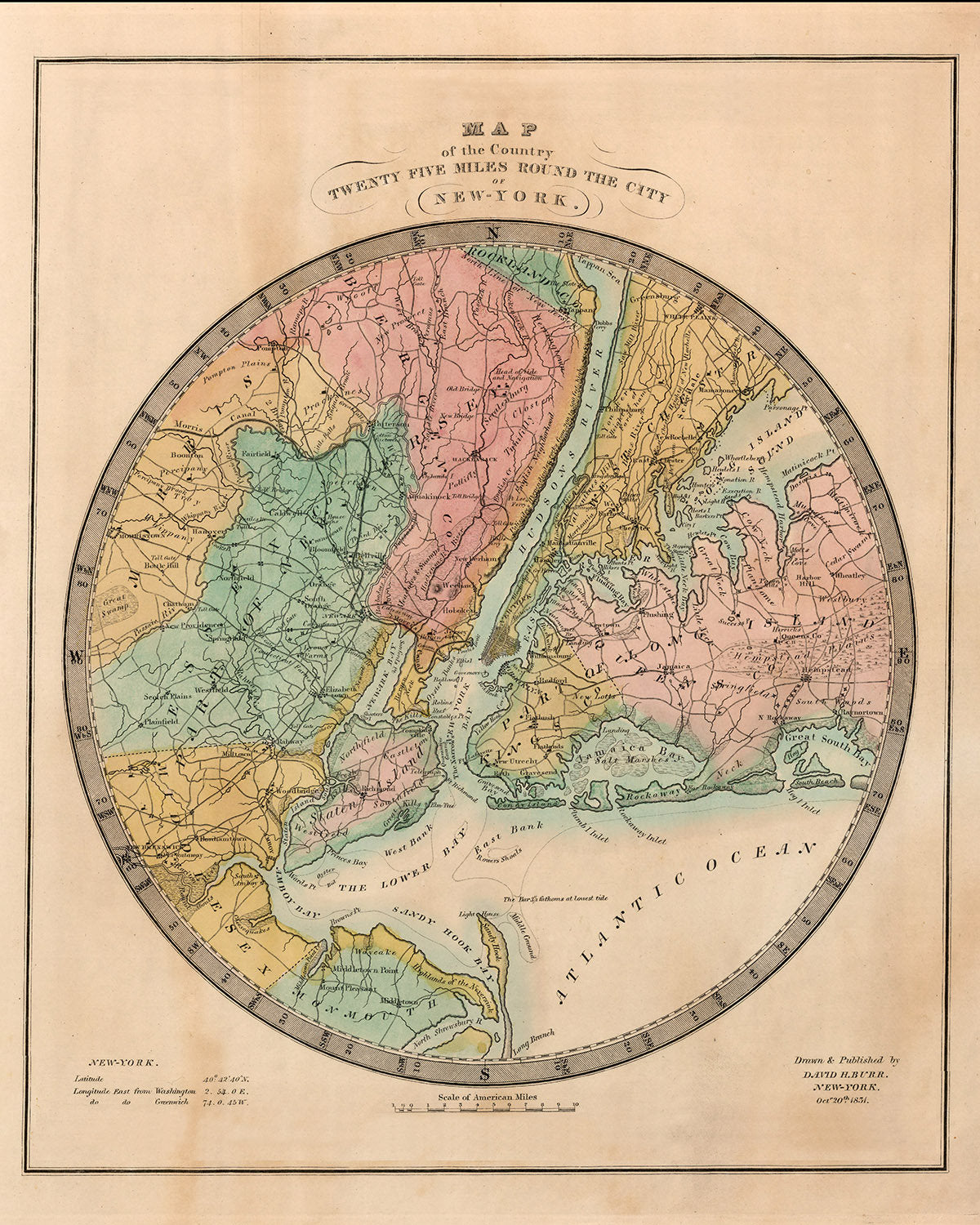 1831 Map of the New York City Region