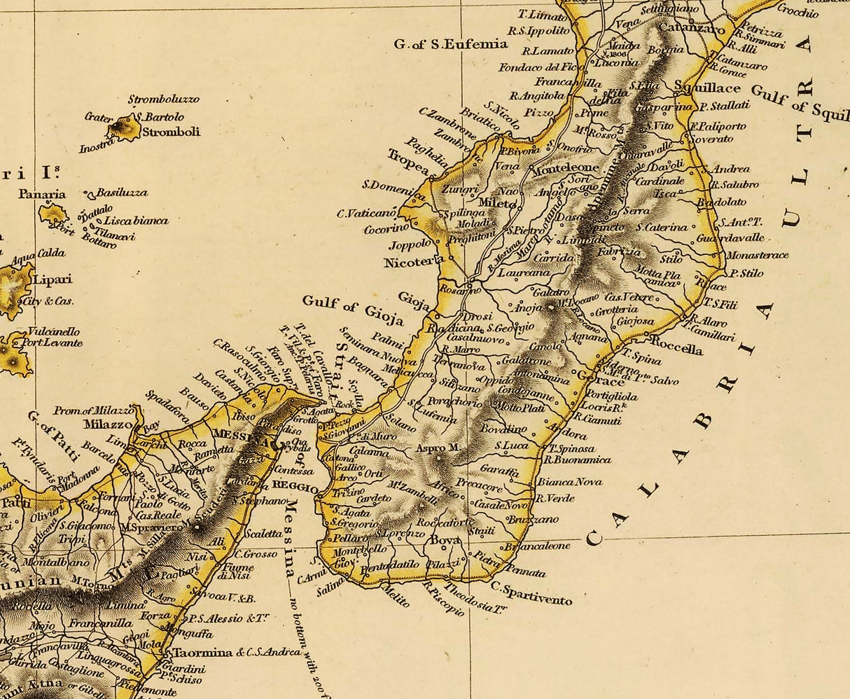 1832 Map of Southern Italy