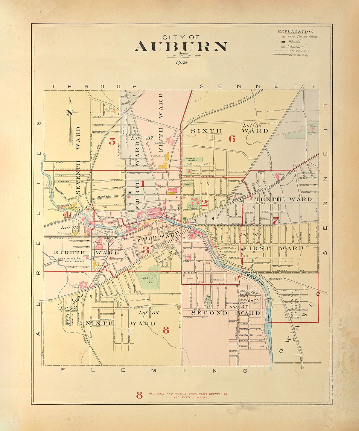 1904 Map of Auburn New York