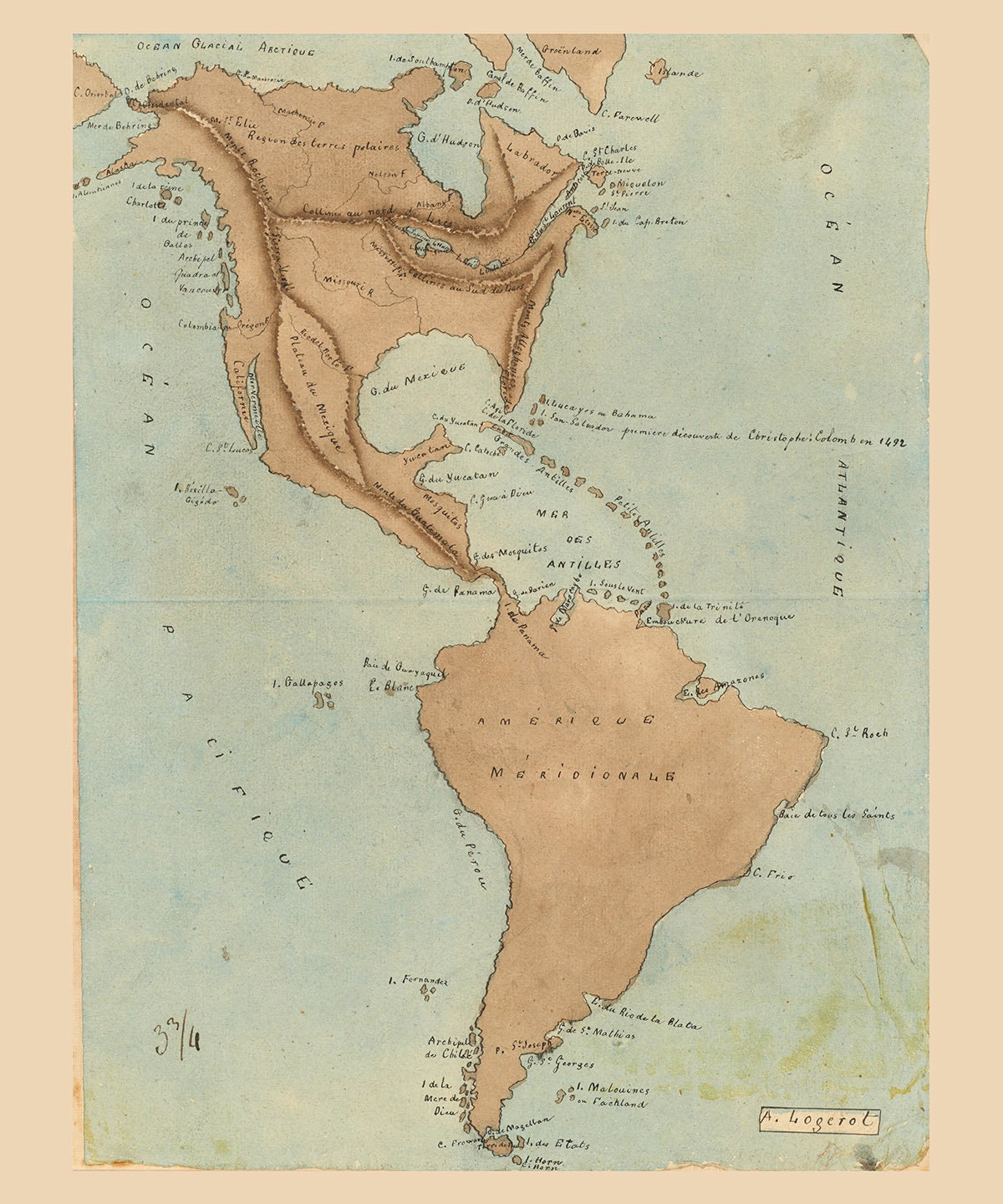 1857 Map of North and South America