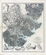 1864 Map of Savannah Georgia and Environs