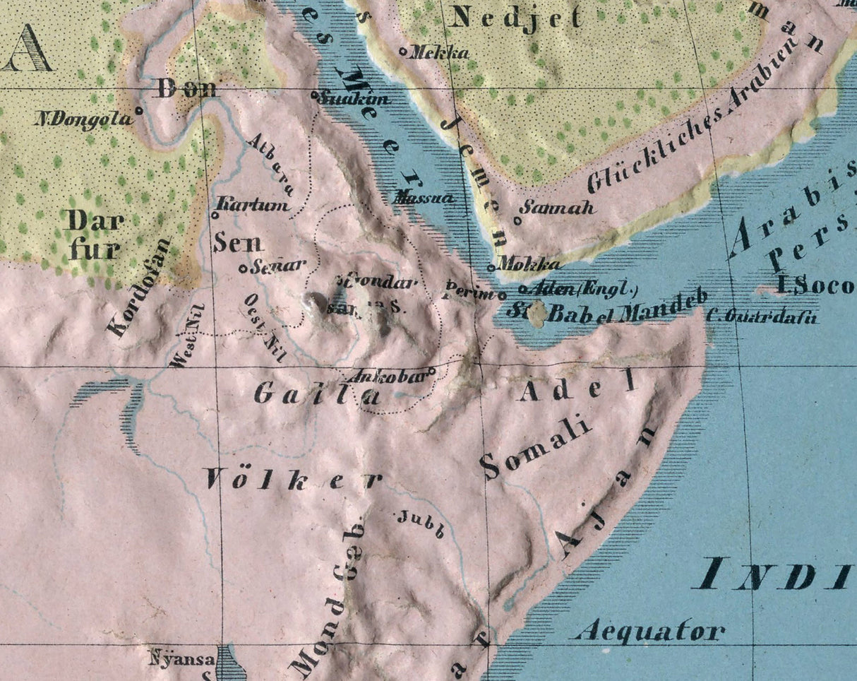 1864 Relief Map of Africa