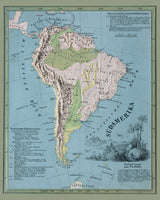 1864 Relief Map of South America