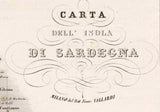 1865 Map of Sardinia Italy