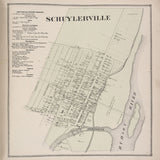 1866 Town Map of Schuylerville New York
