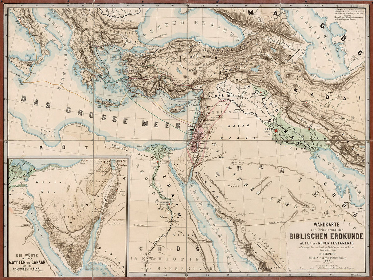 1872 Map of the Middle East during biblical times