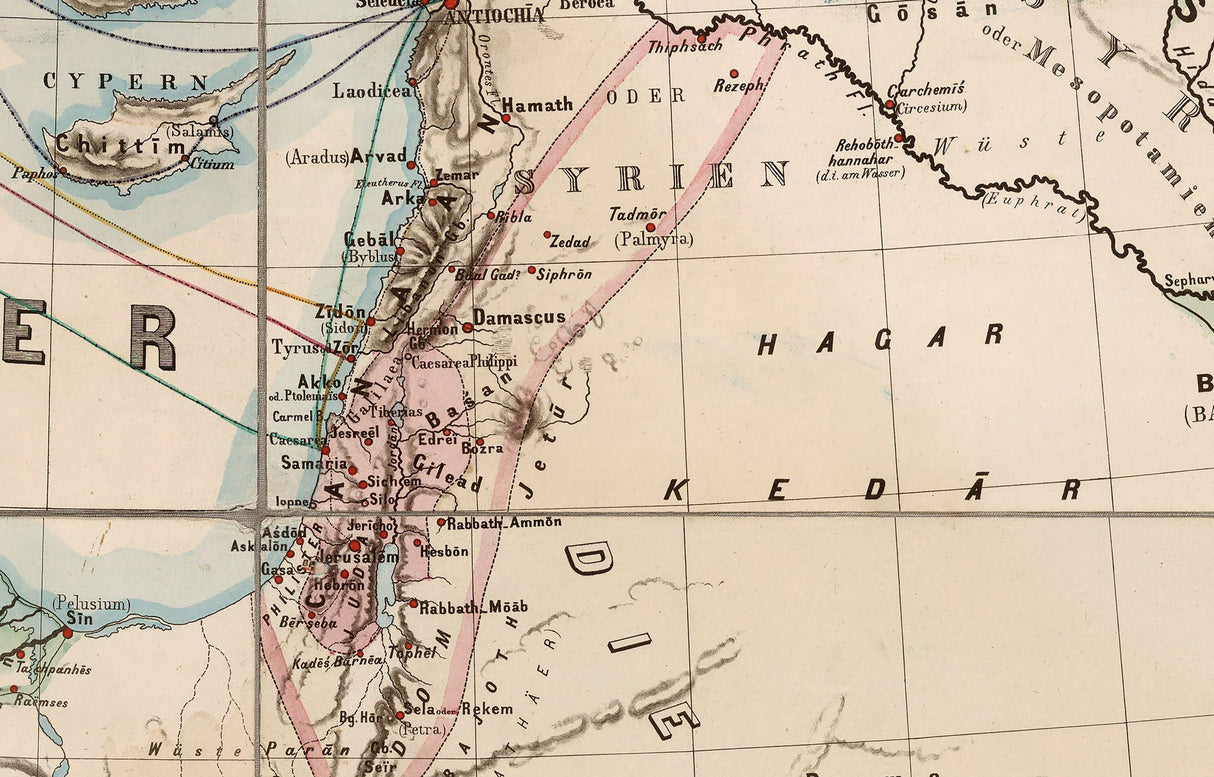 1872 Map of the Middle East during biblical times