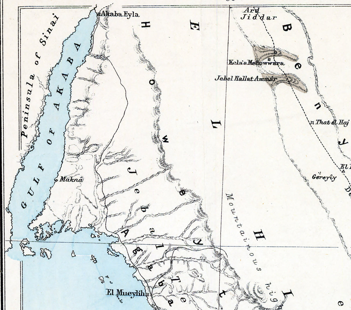 1884 Map of North Western Arabia