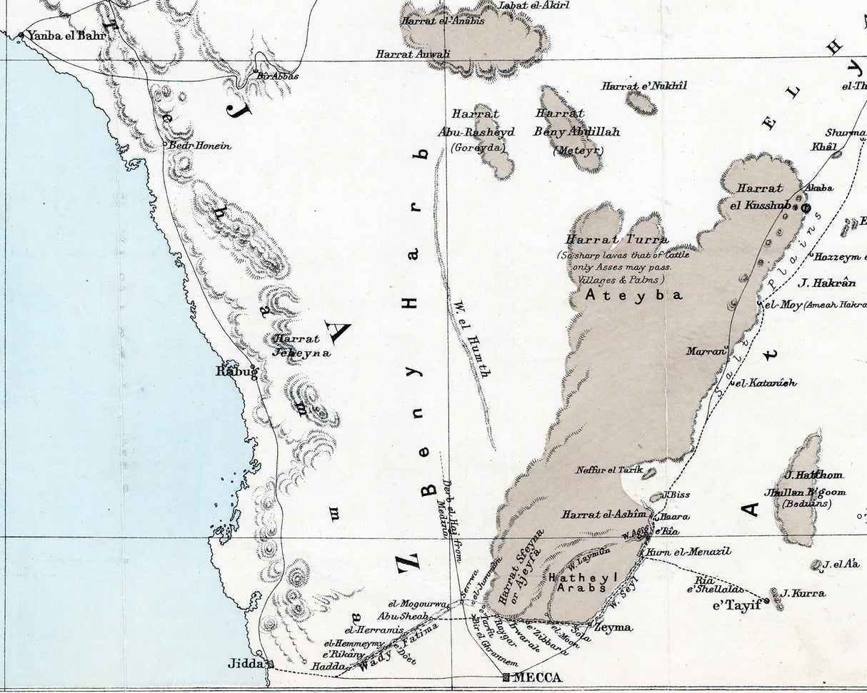 1884 Map of North Western Arabia