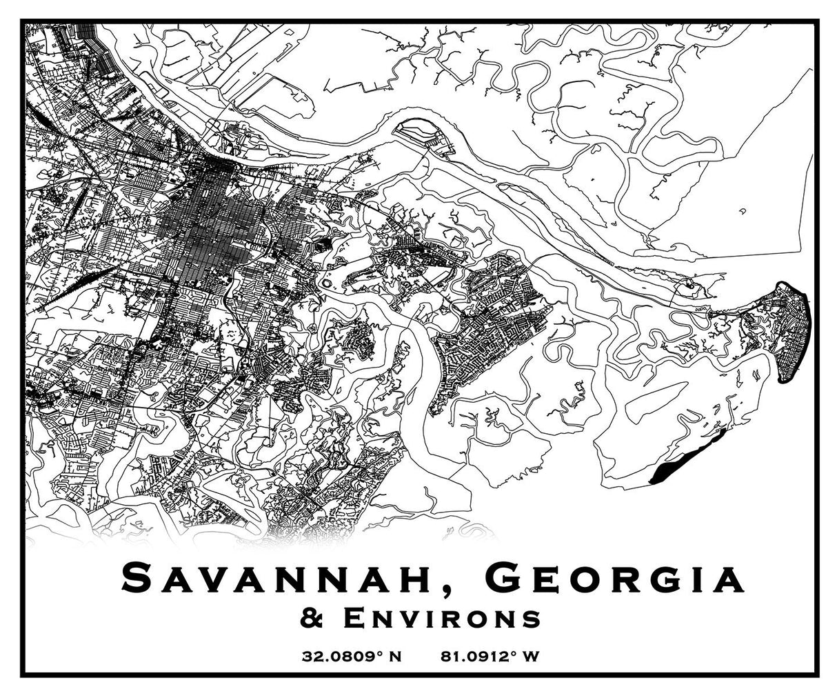 Savannah Georgia Map & Environs