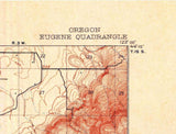 1910 Topo Map of Eugene Oregon