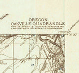 1913 Topo Map of Oakville Oregon