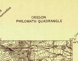 1913 Topo Map of Philomath Oregon