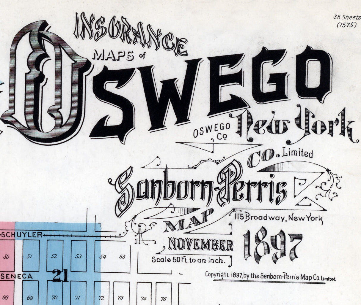 1897 Map of Oswego Oswego County New York