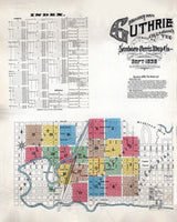 1898 Map of Guthrie Logan County Oklahoma