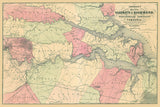 1898 Map showing Battle Field Locations of Virginia