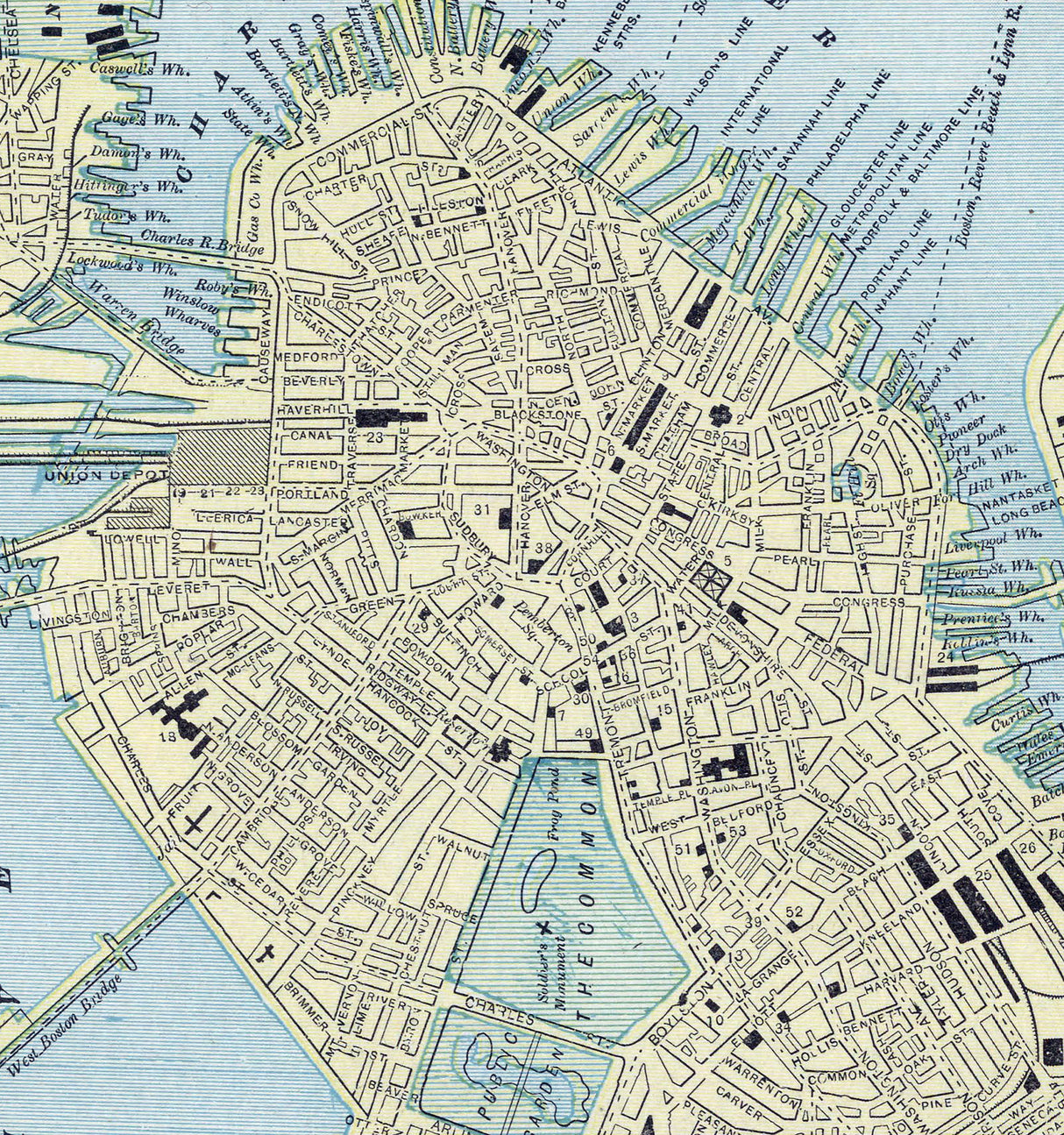 1899 Map of Boston Massachusetts