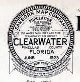 1923 Map of Clearwater Pinellas County Florida