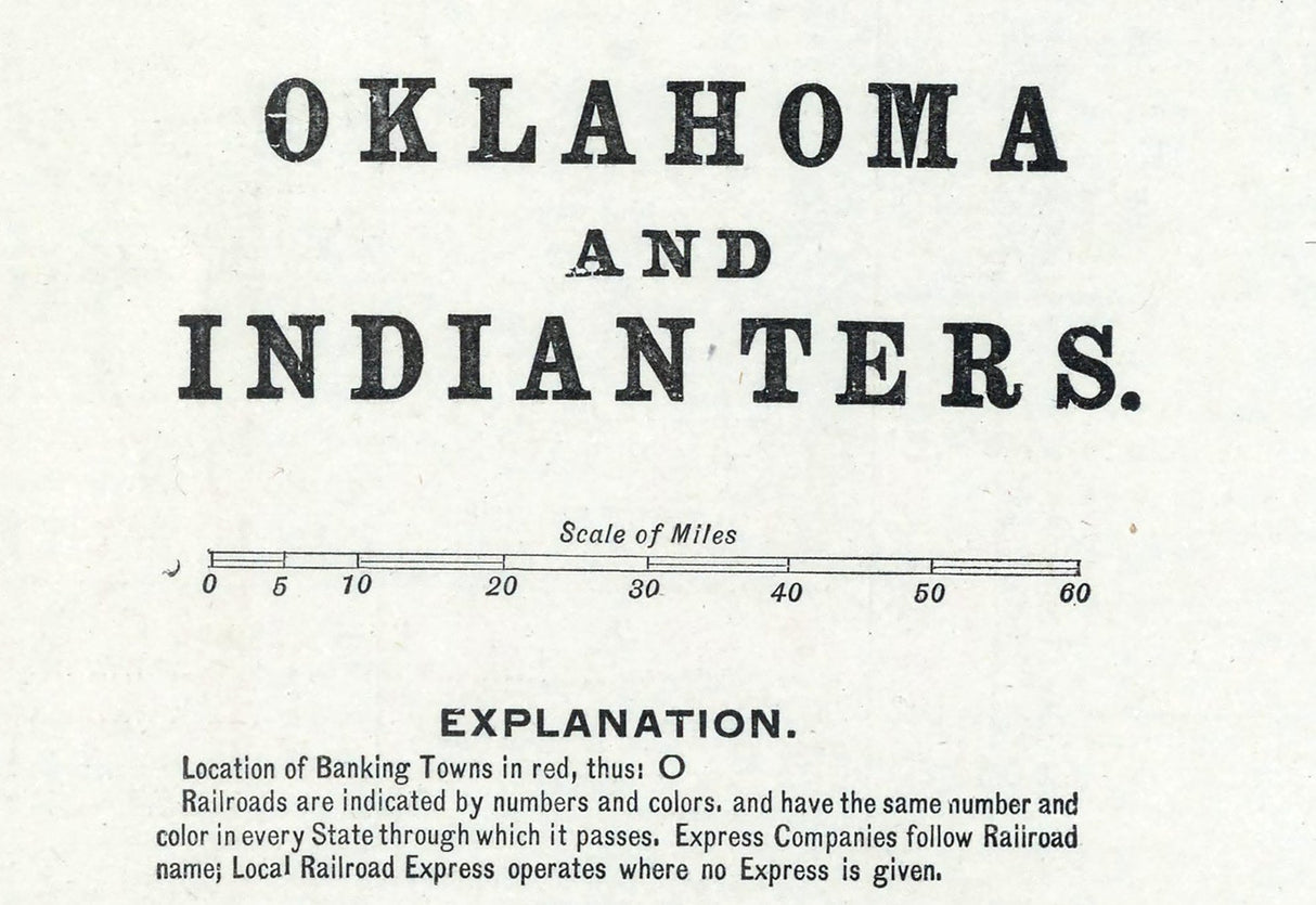 1899 Map of Oklahoma and Indian Territory