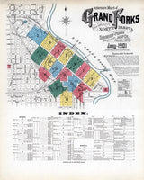 1901 Town Map of Grand Forks Grand Forks County North Dakota