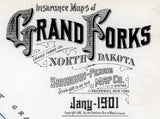 1901 Town Map of Grand Forks Grand Forks County North Dakota