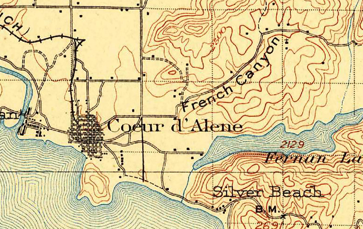 1903 Map of Hayden Lake Idaho