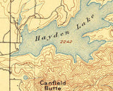 1903 Map of Hayden Lake Idaho