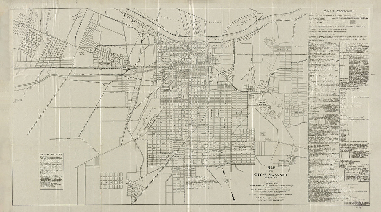 1917 Map of Savannah Georgia