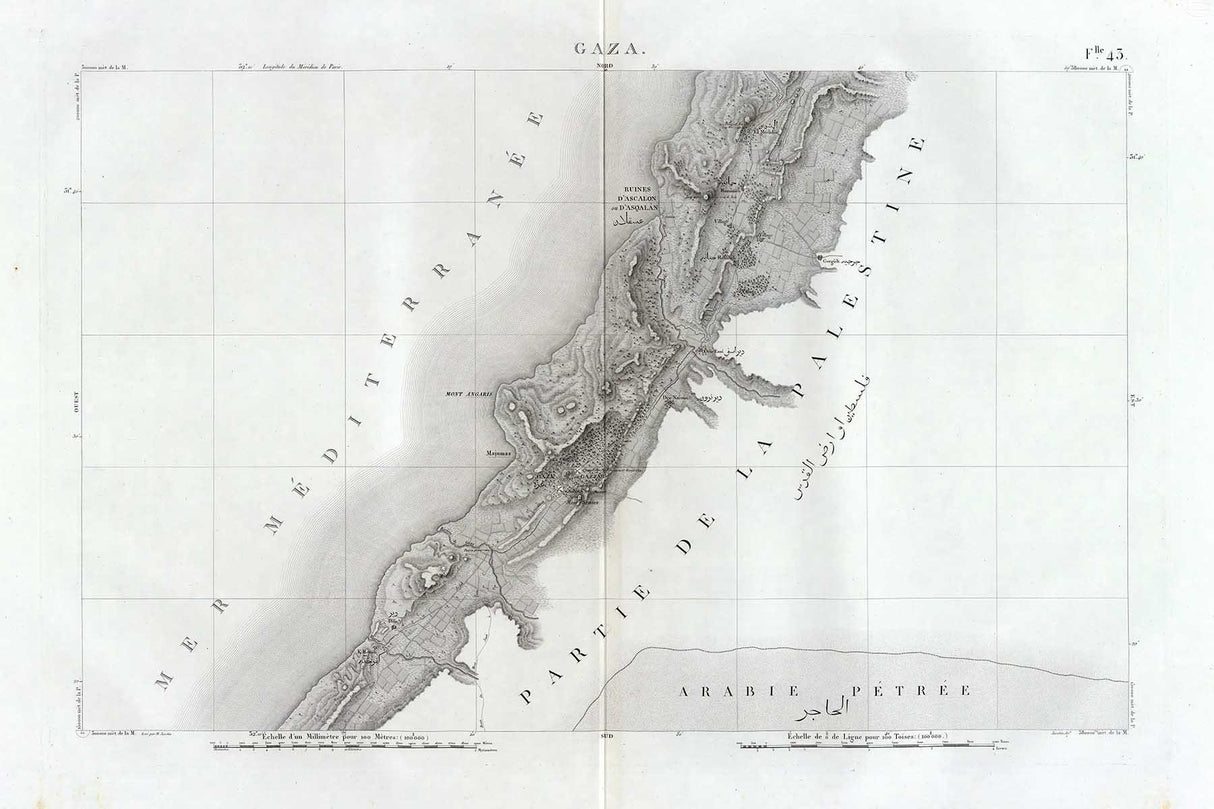 1826 Map of Gaza Palestine and Israel