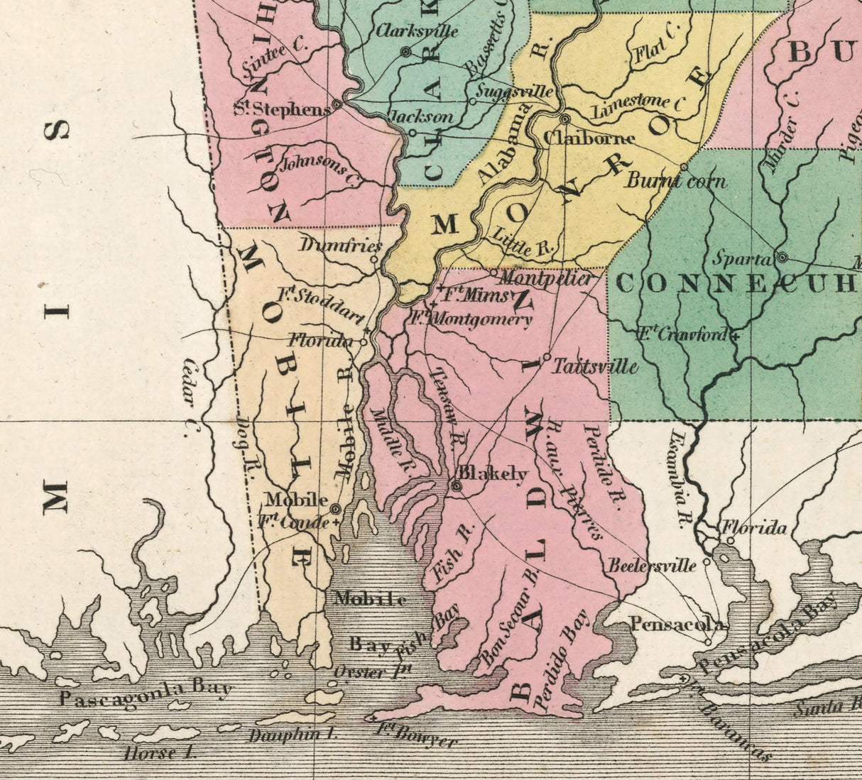 1827 Map of Alabama