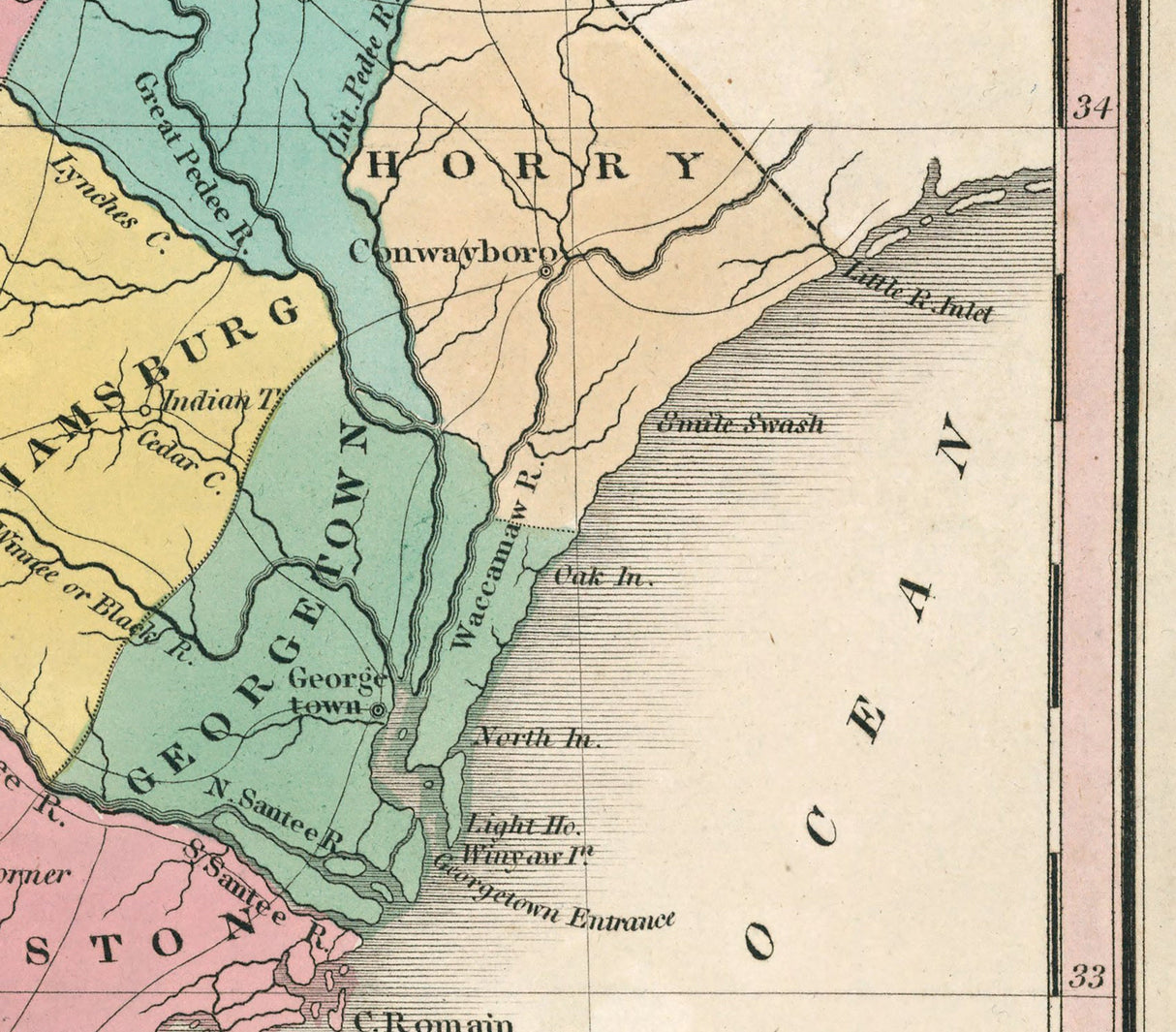 1827 Map of South Carolina