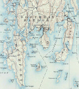 1893 Topo Map of Boothbay Maine