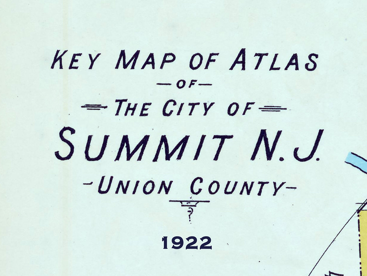 1922 Map of Summit New Jersey