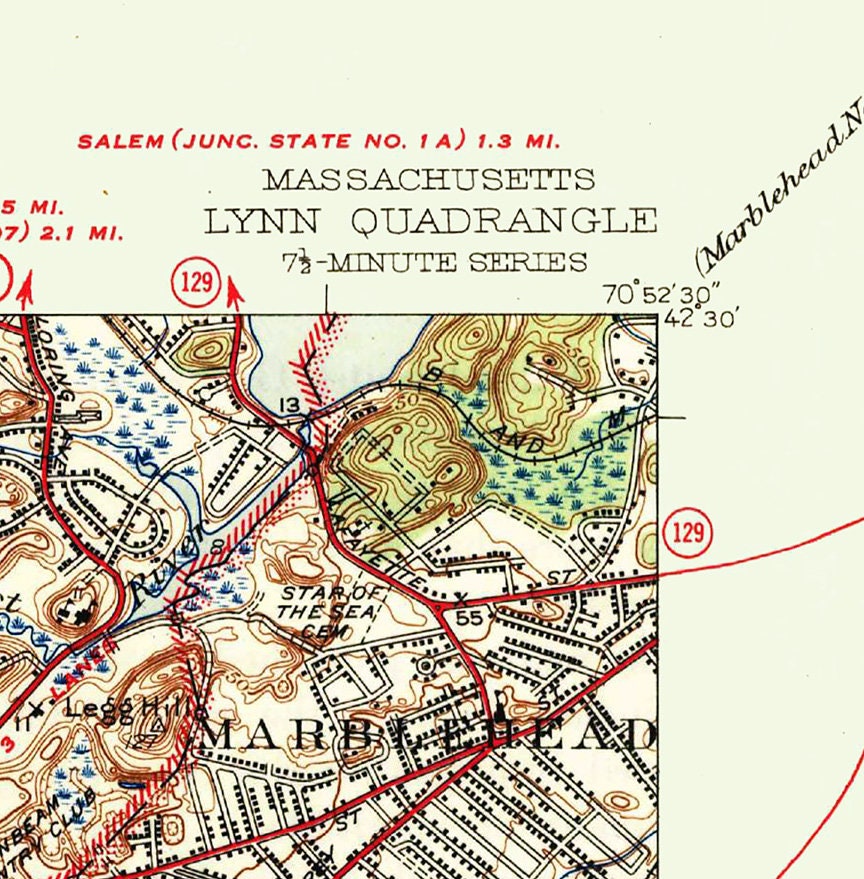 1946 Map of Nahant Massachusetts