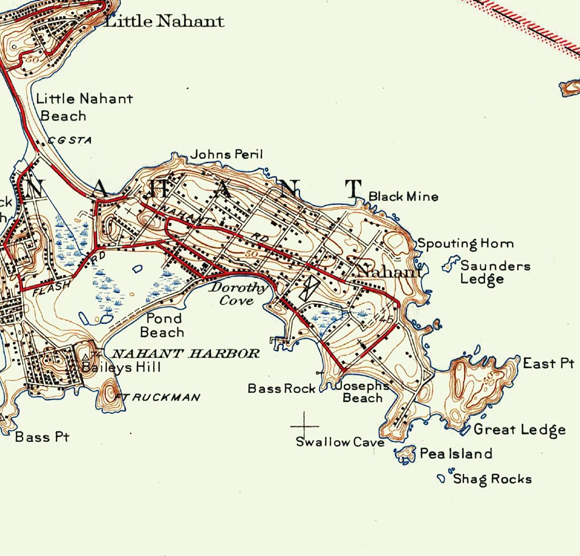1946 Map of Nahant Massachusetts