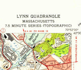 1957 Topo Map of Lynn Massachusetts Quadrangle