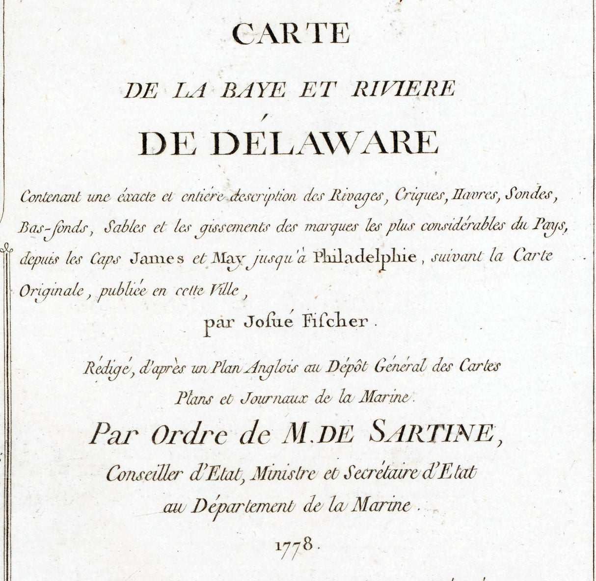 1778 Map of Delaware River Entrance