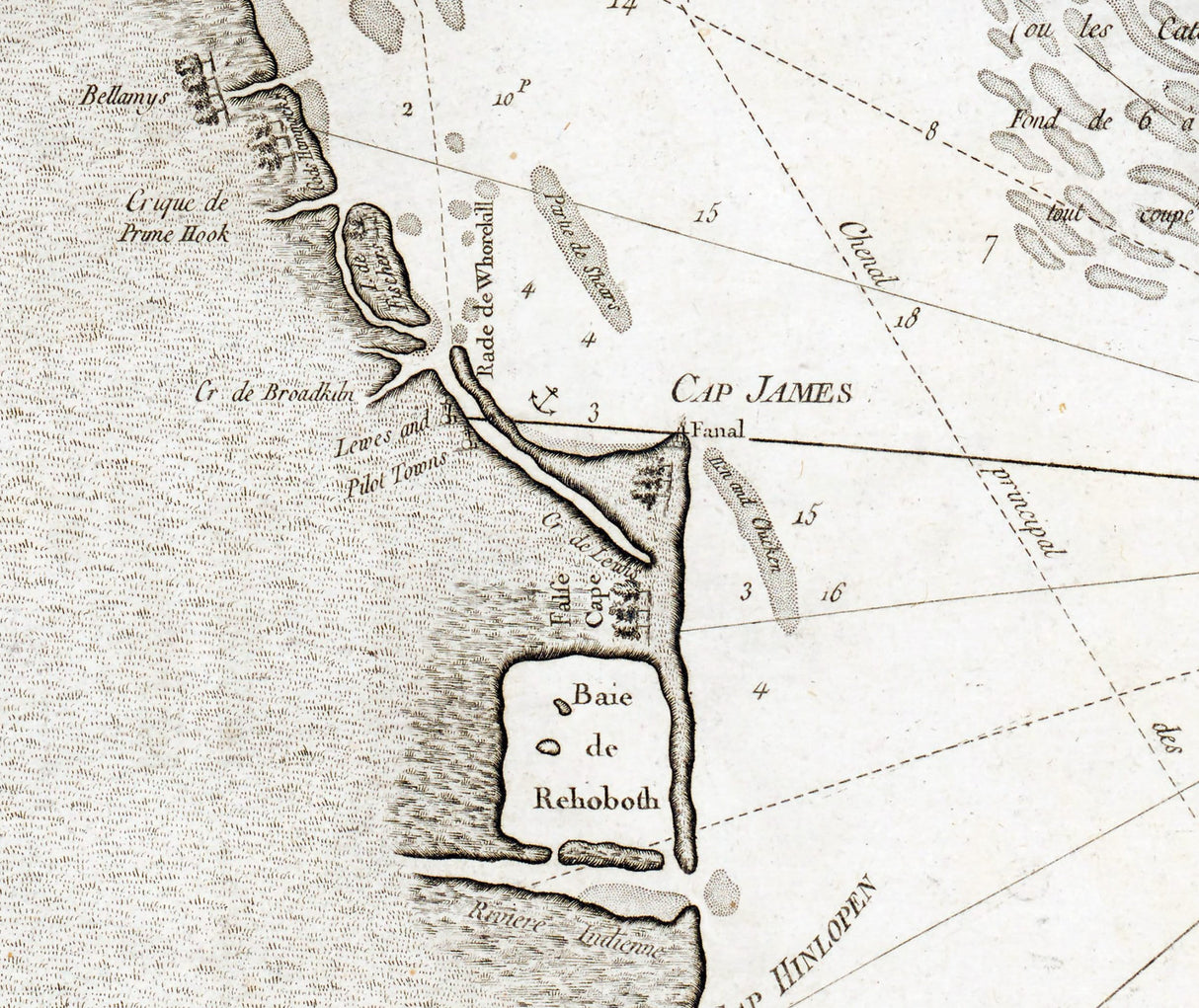 1778 Map of Delaware River Entrance