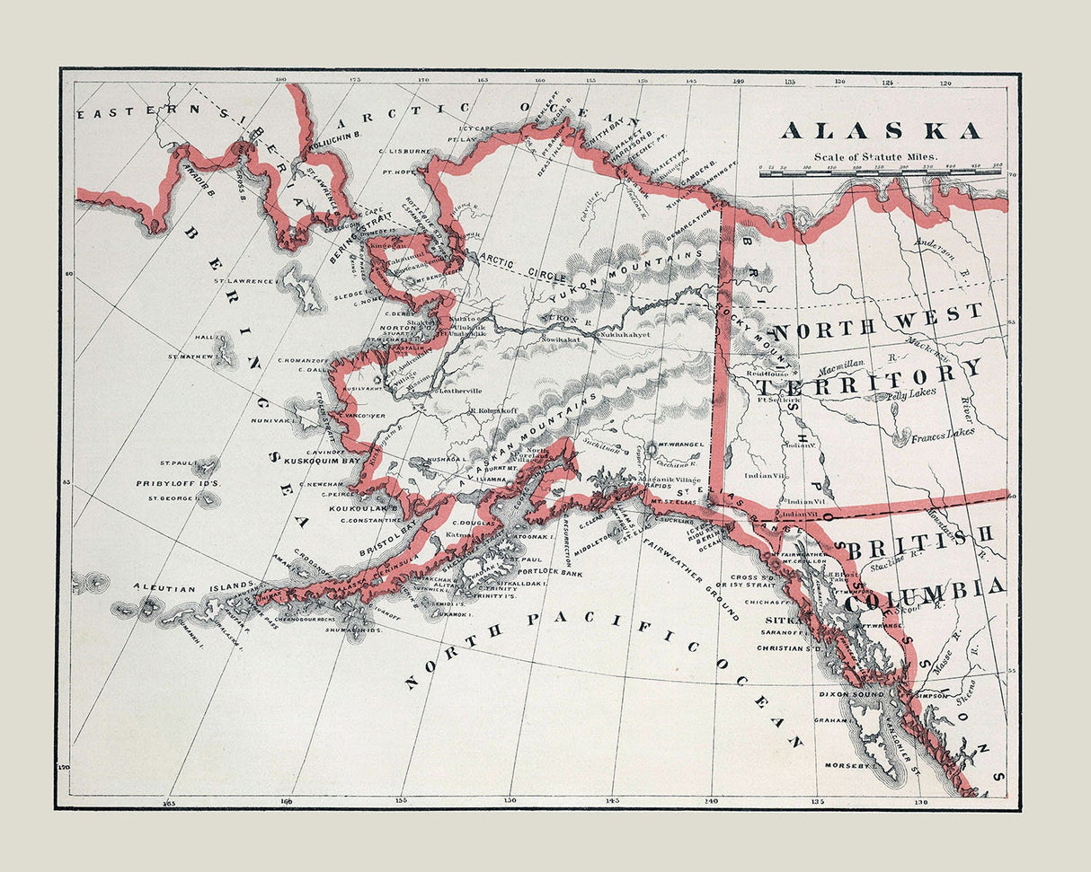 1883 Map of Alaska