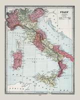 1883 Map of Italy