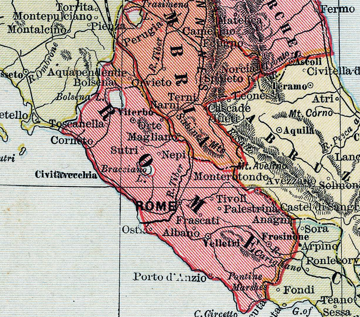 1883 Map of Italy