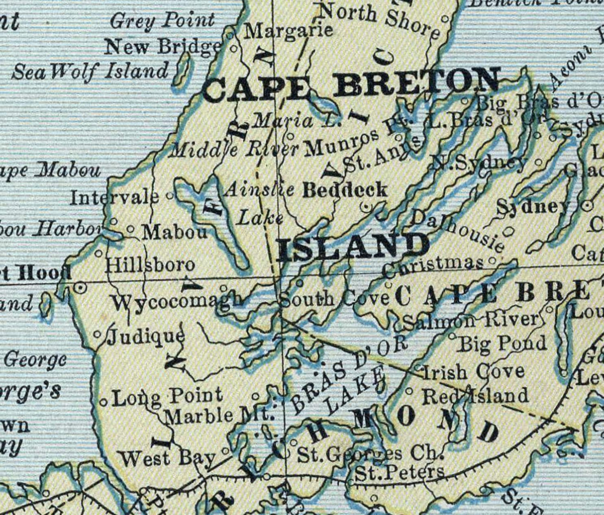 1883 Map of Nova Scotia and New Brunswick